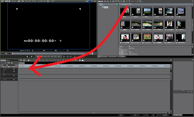 タイムラインに配置